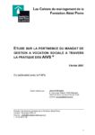 Etude sur la pertinence du mandat de gestion à vocation sociale à travers la pratique des AIVS