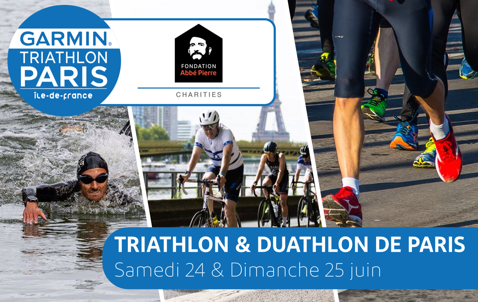 Photo : Duathlon et triathlon de Paris : des coureurs pour la Fondation !